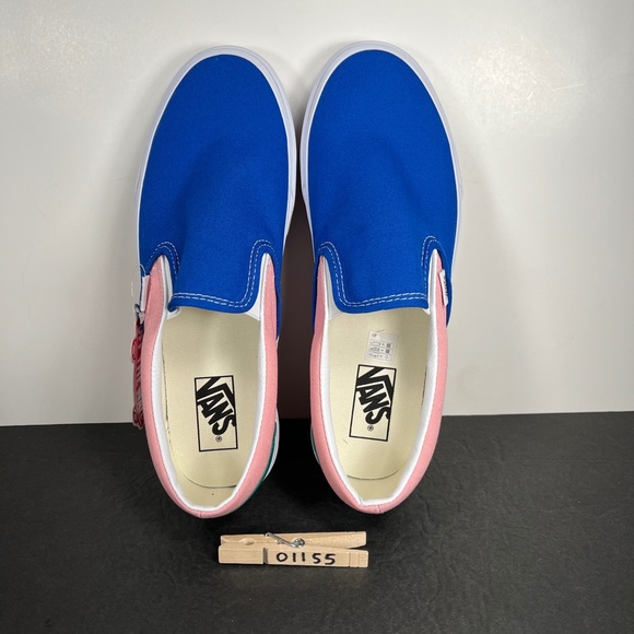 NEW Vans Classic Slip On Retro Court Multi Color Skate Sneakers - Picture 8 of 8